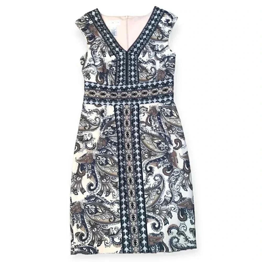 London style printed sheath dress